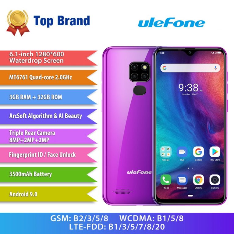 Ulefone Note 7P Smartphone Android 9.0 Quad Core 3500mAh 6.1 inch Triple Camera
