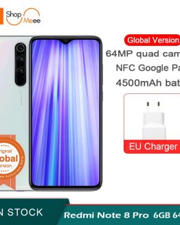 Global Version Xiaomi Redmi Note 8 Pro 6GB RAM 64GB ROM 64MP Quad Rear Camera Smartphone MTK Helio G90T Octa Core 4500mAh