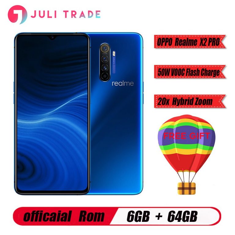 OPPO realme X2 Pro 6GB 64GB 6.5" NFC Snapdragon 855 Plus 64MP Quad Camera Smartphone Cellphone 50W Super VOOC Fast charger
