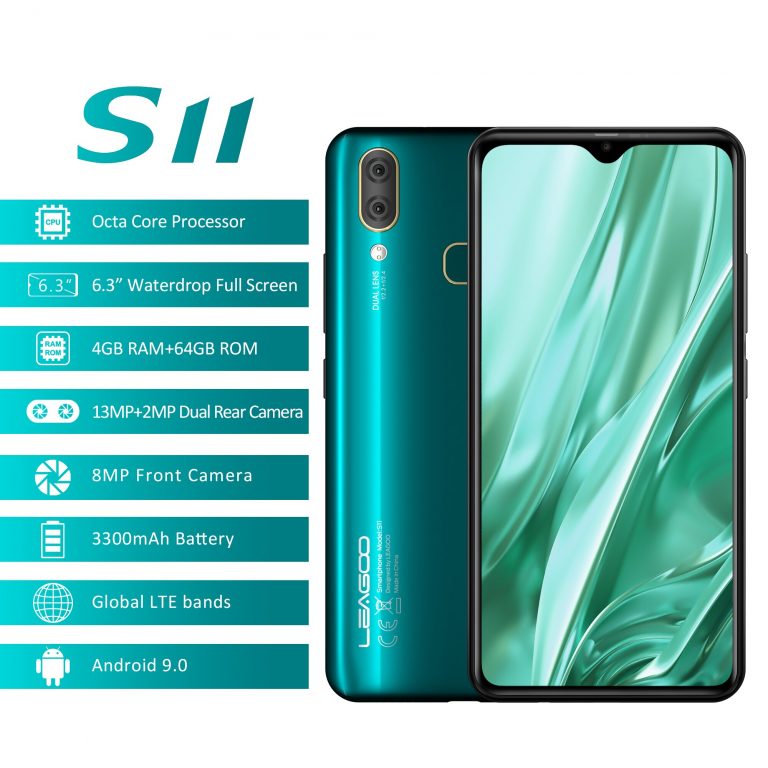 Leagoo S11 Smartphone Android 9.0 Mobile Phone 6.3'' Waterdrop Screen