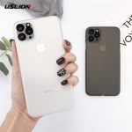 USLION Shockproof Matte Phone Cover For iPhone 11 Pro Max Plain Candy Color