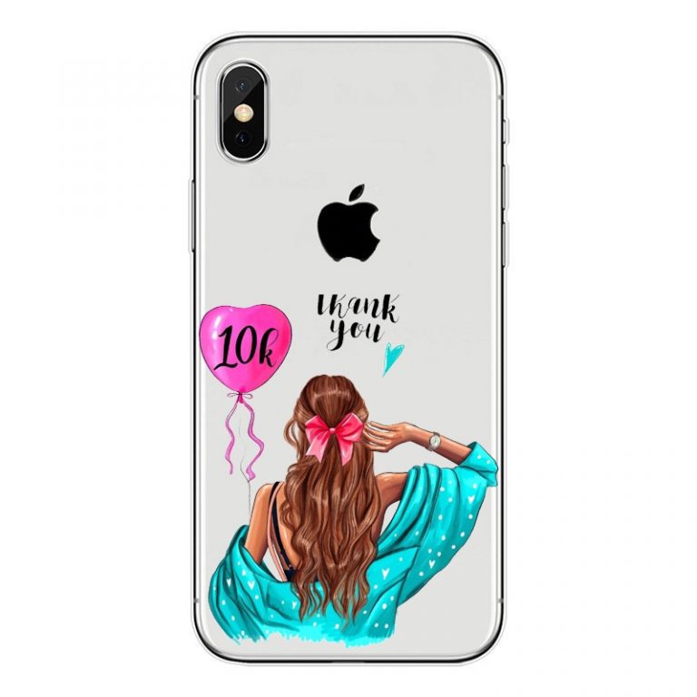 Fashion Black Brown Hair female white-collar soft TPU Case For iPhone X 8 7 6 6s Plus 5 5s SE Silicone Transparent Woman Cover 2 Fashion Black Brown Hair female white-collar soft TPU Case For iPhone X