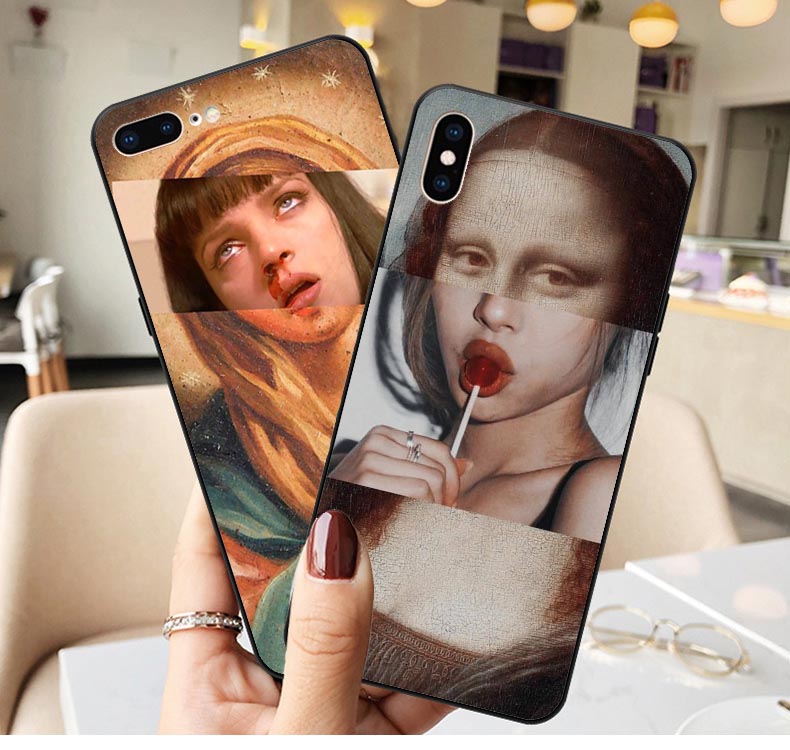 Mona Lisa funny Spoof Art Paintings The Birth Of Venus Soft Cover Phone Case for iPhone 11 Pro Max X 5S 6 6S 7 8 Plus XR XS MAX