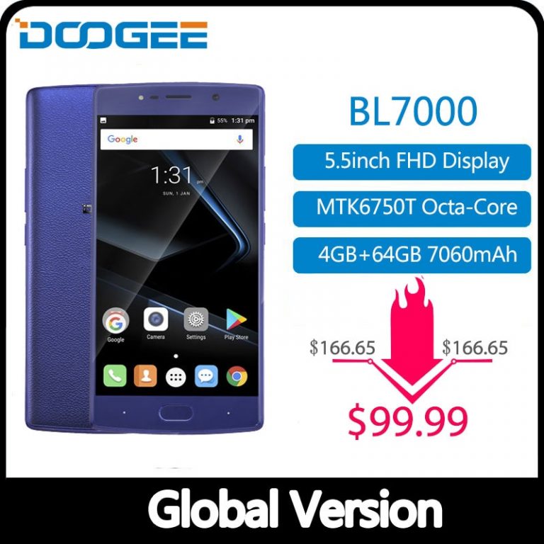 DOOGEE BL7000 7060mAh 12V2A Quick Charge 5.5'' FHD Octa Core