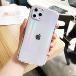 Gradient Rainbow Laser Cases For iPhone X XS Max XR Transparent Soft