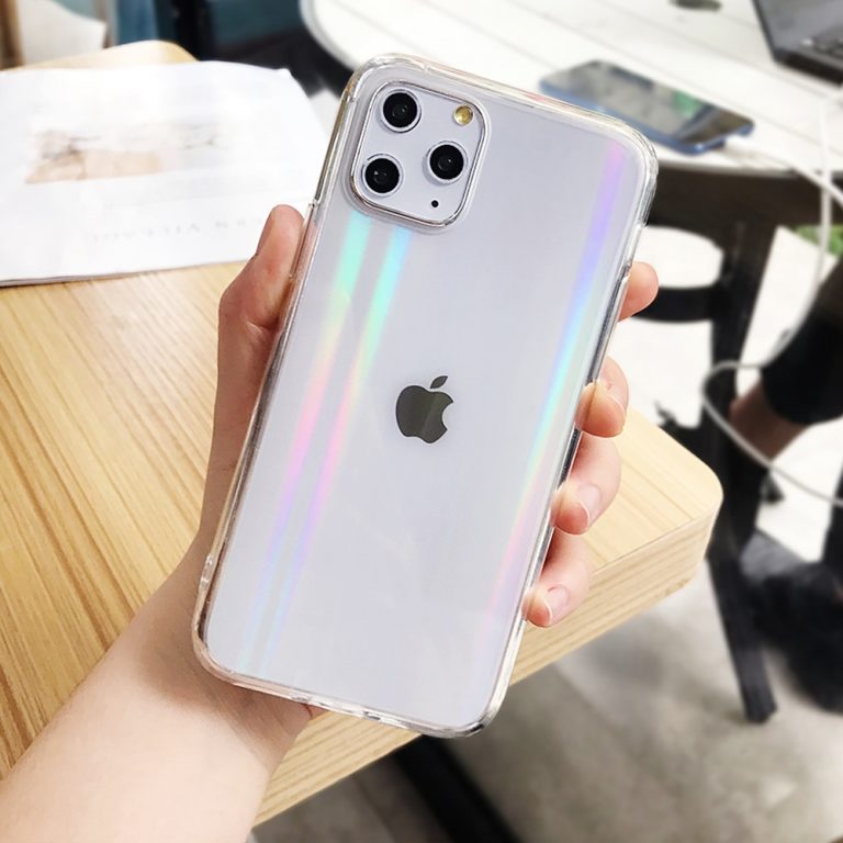 Gradient Rainbow Laser Cases For iPhone X XS Max XR Transparent Soft Fundas For iPhone 11 XR 6 6S 7 8 Plus Clear Acrylic Covers 1 Gradient Rainbow Laser Cases For iPhone X XS Max XR Transparent Soft