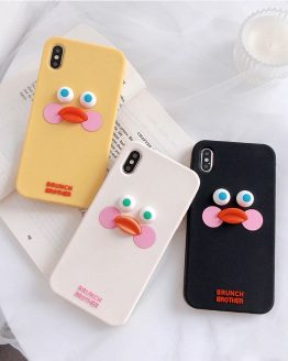 Cute Cartoon Duck Phone Case For iphone 11 Pro Max XS Max X XR 6 6s 7 8 plus Back Cases Fashion Funny 3D Touch Silcone Soft Capa