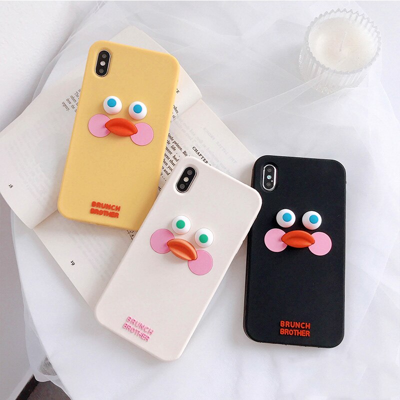 Cute Cartoon Duck Phone Case For iphone 11 Pro Max XS Max X XR 6 6s 7 8 plus Back Cases Fashion Funny 3D Touch Silcone Soft Capa