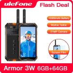 Ulefone Armor 3WT IP68 Rugged Smartphone Android 9.0 5.7" Helio P70 6G+64G 10300mAh Cell Phone 4G 21MP NFC Mobile Phone Android