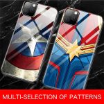 Captain Marvel Iron Man Captain America Glass Phone Case For iPhone 11 Pro Max
