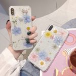 Fashion Glitter real Dry pressed Flower phone case For iphone 11 pro XS MAX