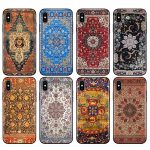 Black tpu case for iphone 5 5s se 6 6s 7 8 plus x 10 case cover for iphone XR XS 11 pro MAX case Persian carpet Floral pattern