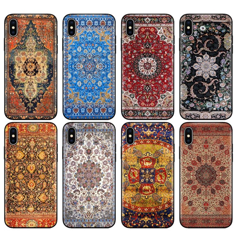 Black tpu case for iphone 5 5s se 6 6s 7 8 plus x 10 case cover for iphone XR XS 11 pro MAX case Persian carpet Floral pattern
