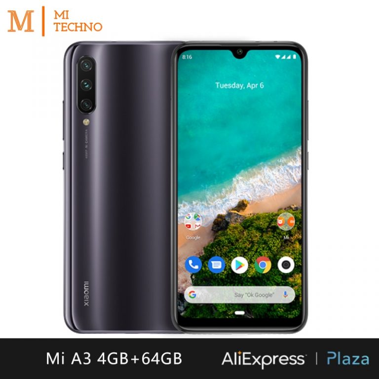 Xiaomi Mi A3 Smartphone(4GB RAM 64GB ROM Free mobile phone new cheap battery 4030mAh andriod one) [Global Version]