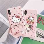 Cute cat Hello kitty Custom Phone Case for Apple iphone 11 pro Max 8 7 6S Plus Mobile cover Cartoon pink for iphone X XS MAX XR