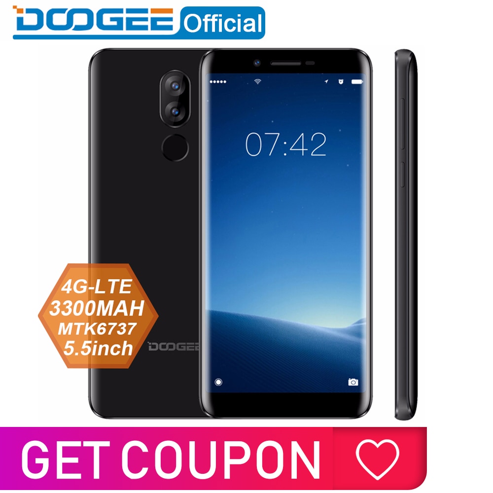 DOOGEE X60L 5.5'' 4G Network MTK6737 Quad Core 2GB RAM 16GB ROM 4G Dual Camera 13.0MP Android 7.0 3300mAh fingerprint Smartphone