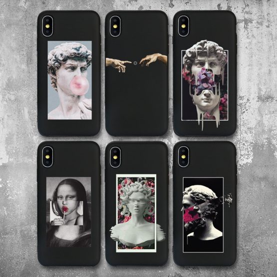 For iphone 11 Case Mona Lisa Art David Soft Silicone Phone Case cover For Apple iPhone 5S SE 6 6s 7 8 Plus XR XS 11Pro Max Case