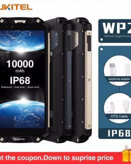 OUKITEL WP2 IP68 Waterproof Dust Shock Proof Mobile Phone 4GB 64GB MT6750T Octa Core 6.0" 18:9 10000mAh Fingerprint Smartphone