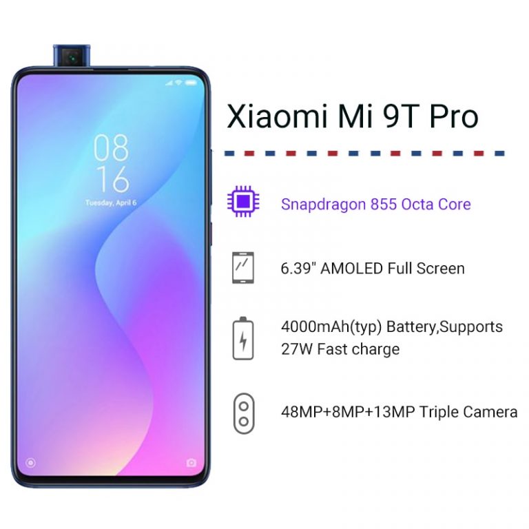 Global Version Xiaomi Mi 9T Pro (Redmi K20 Pro) 6GB 128GB Snapdragon 855 NFC Smartphone 48MP Triple Rear Camera 4000mah Phone