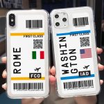 Cute FIRST CLASS PLANE TICKET Phone Case For iPhone 11Pro Max 7 8 Plus