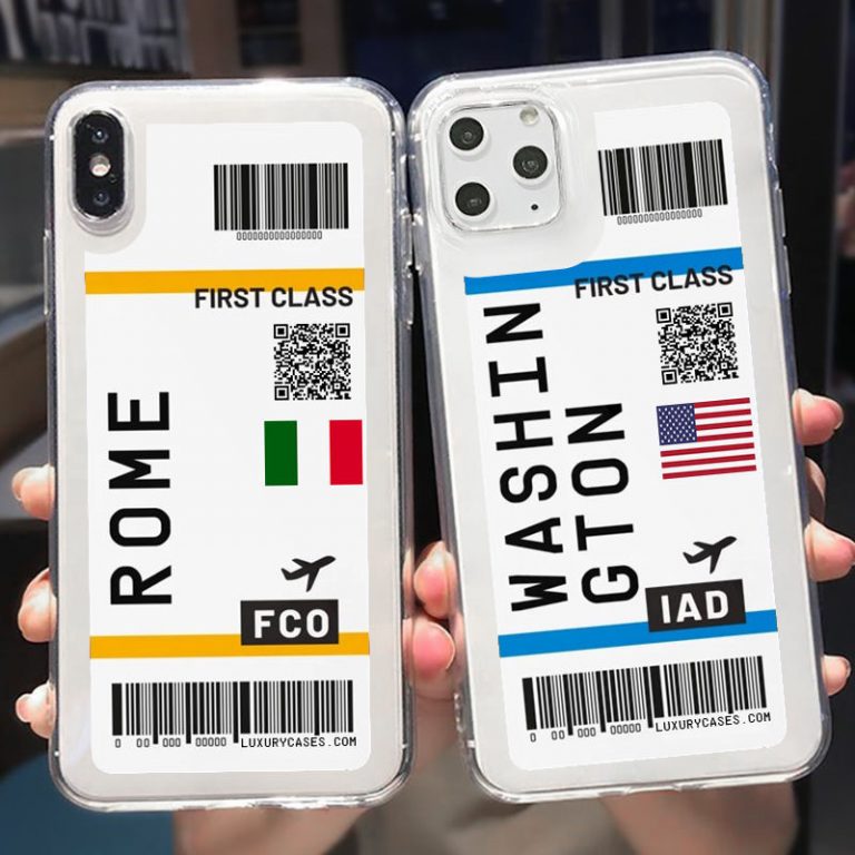 Cute FIRST CLASS PLANE TICKET Phone Case For iPhone 11Pro Max 7 8 Plus