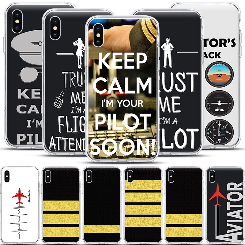 SOFT TPU Silicone Phone Case for iphone 11 11Pro XSMax X XR XS Aircraft Helicopter Airplane Pilot fly cases for 7 8 6s Plus 5s