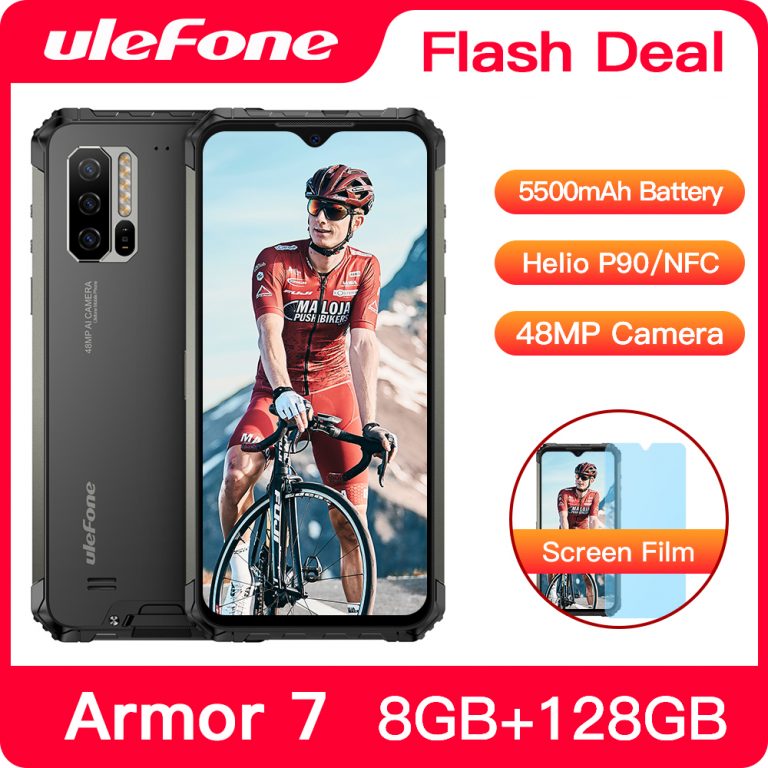 Ulefone Armor 7 IP68 Waterproof Rugged Smartphone Android 9.0 NFC Helio P90