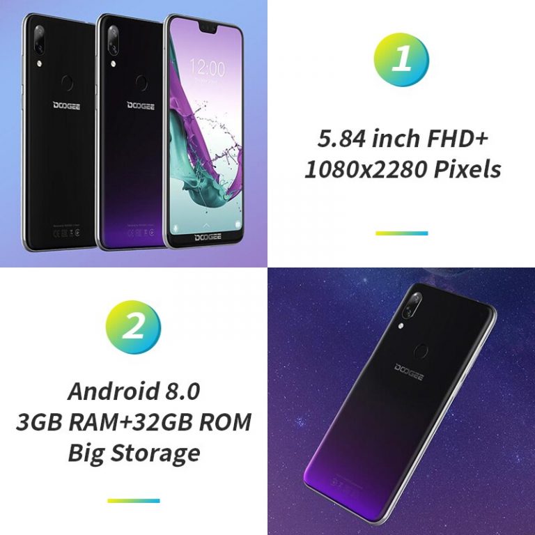 Doogee N10 5.84” FHD+ Screen Mobile Phone 3GB 32GB Android 8.1 Octa Core