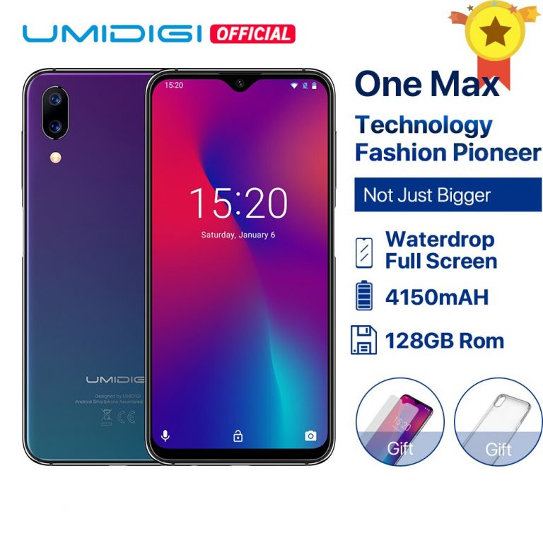 UMIDIGI One Max Global Version 4GB 128GB 6.3" Waterdrop Full-Screen 4150mAh Dual Camera Smartphone NFC Wireless Charging Face ID