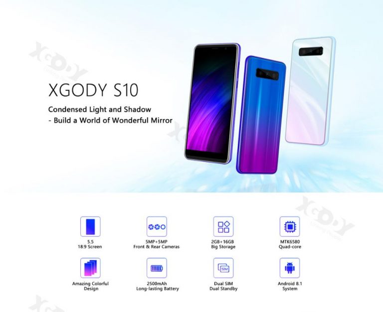 XGODY 5.5 inch 3G Mobile Phone 18:9 RAM 2GB ROM 16GB Quad Core