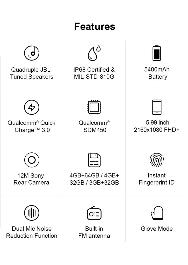 AGM A9 Rugged Smartphone SDM450 5.99" FHD+ 5400mAh Quick Charge 3.0 4G
