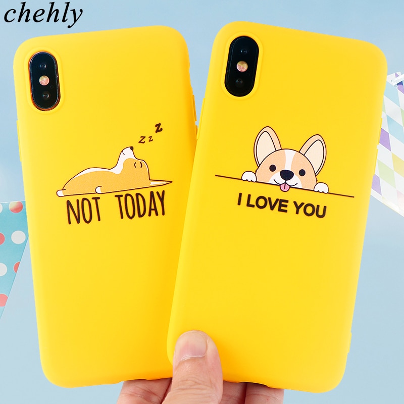 Cute corgi Phone Case for iPhone 6s 7 8 11 Plus Pro X XS MAX XR Cases Soft Silicone Protection Cell Phone TPU Accessories Cover