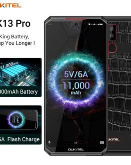 OUKITEL K13 Pro Android 9.0 Mobile Phone 6.41" 19.5:9 Screen MT6762 4G RAM 64G ROM 5V/6A 11000mAh OTA NFC Fingerprint Smartphone