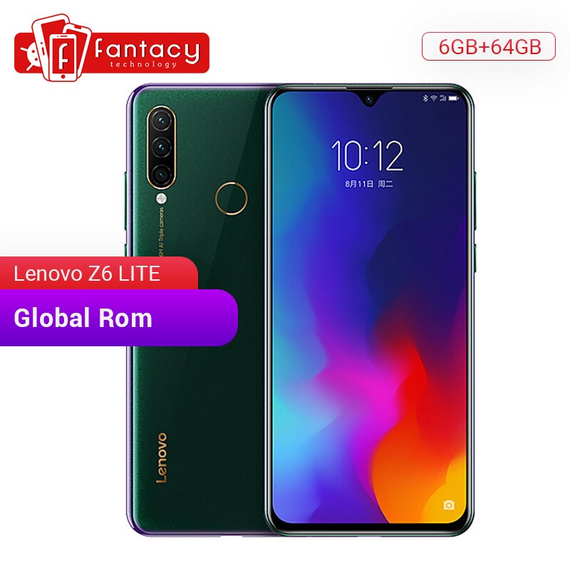 Global ROM Lenovo Z6 Lite 6GB 64GB Snapdragon 710 Octa Core Smartphone 6.2 Inch Screen Triple Camera Android 9.0 Quick Charge