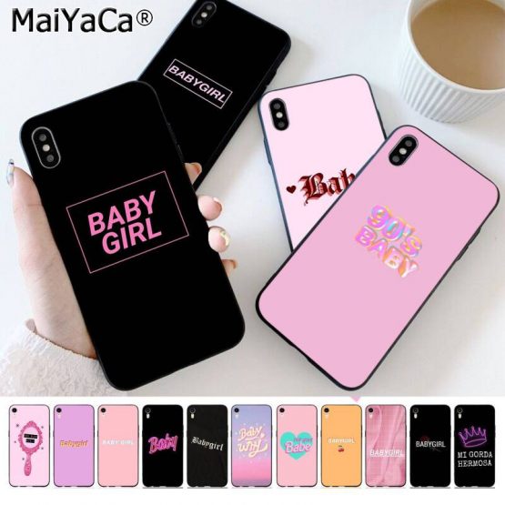 MaiYaCa BABY Babe babygirl honey line Text art DIY Painted Phone Case for iPhone 11 pro XS MAX 8 7 6 6S Plus X 5 5S SE XR