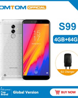 Original HOMTOM S99 5.5 Inch Android 8.0 4GB 64GB Smartphone 6200mAh 21+2MP Dual Rear Cameras Fingerprint FDD-4G Mobile Phone