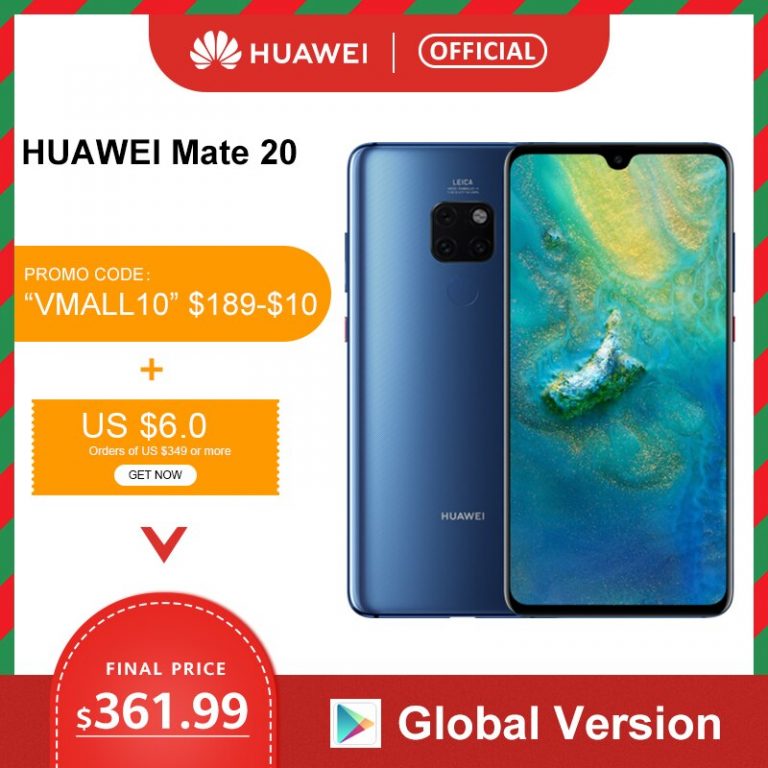 Global Version Huawei Mate 20 6GB 128G Smartphone 6.53 inch Mobile Phone Kirin 980 NFC Kirin 980 Octa Core EMUI 9.0 4000mAh