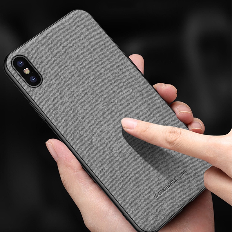 Ultra-thin Soft TPU Silicone Cloth Texture Case Cover For iPhone 11 XS Max x 6s 7 8 Plus Phone Case Vintage Business Back Cover