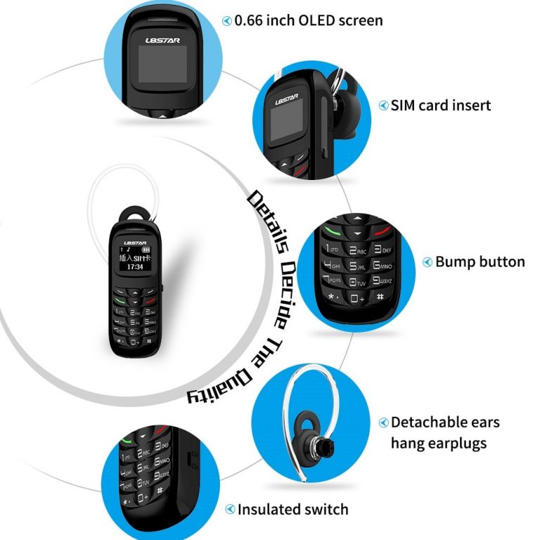 Mosthink L8star 2G GSM Bm70 Mini Mobile Phone Wireless Bluetooth Earphone Cellphone Stereo Headset Unlocked GTSTAR Small Phone