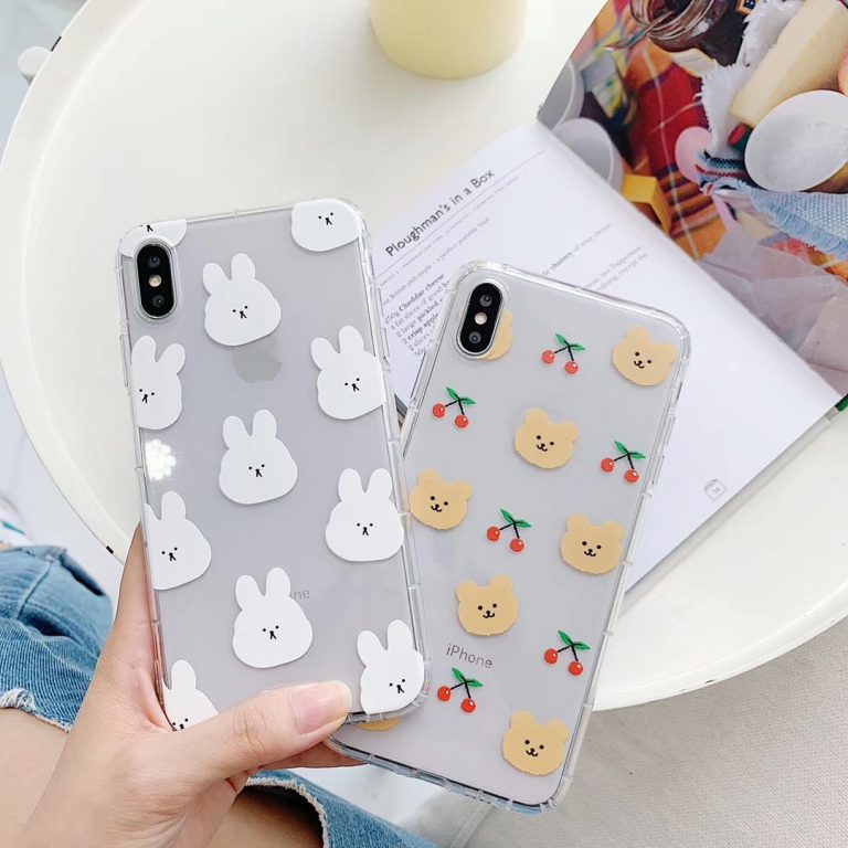 INS Korea cute cartoon animal funny rabbit bear phone case For iphone Xs MAX XR X 6 6s 7 8 plus couple clear soft TPU back Cover 1 INS Korea cute cartoon animal funny rabbit bear phone case For iphone