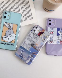 Cartoon Transparent Case For iPhone 11 11Pro Max For iPhone X XR XS Max 7 8 Plus Bugs Bunny Phone Case Cute Soft Back Cover