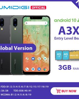 UMIDIGI A3X Android 10 Global Version 3GB RAM 5.7" Smartphone Dual Rear Camera 13MP Selfie MT6761 Dual 4G Triple Slots 3300mAh