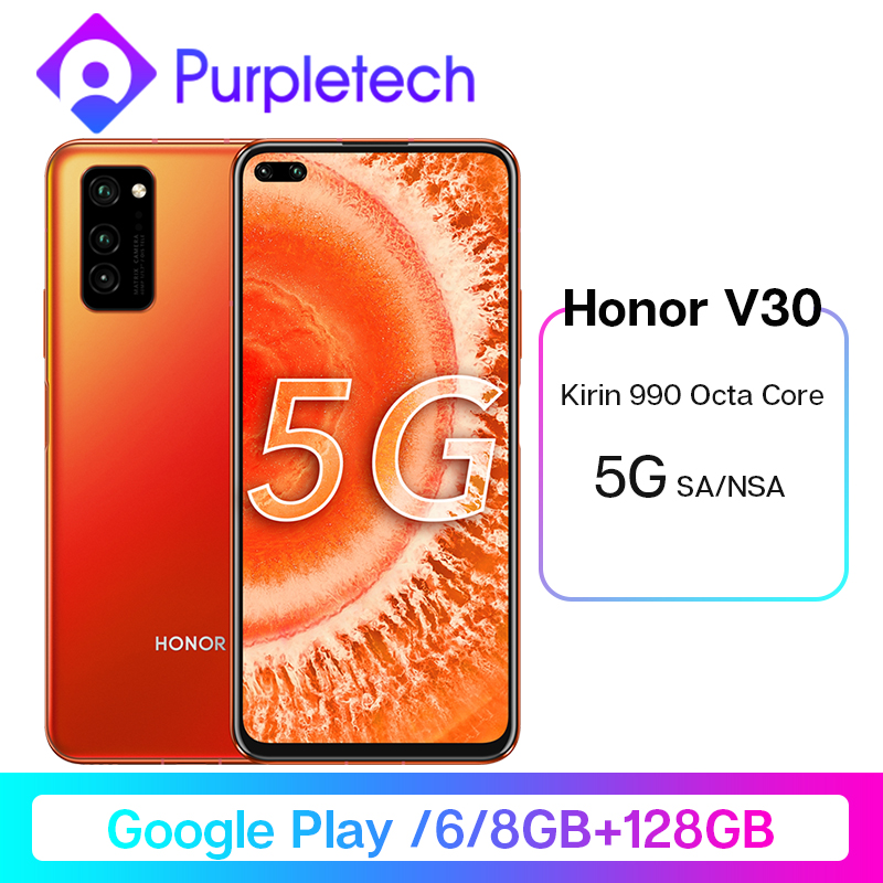 Honor V30 View 30 5G Smartphone Google Play Kirin990 7nm Octa core 16Core GPU 40mp AI Triple Camera 40W SuperCharge Android 10