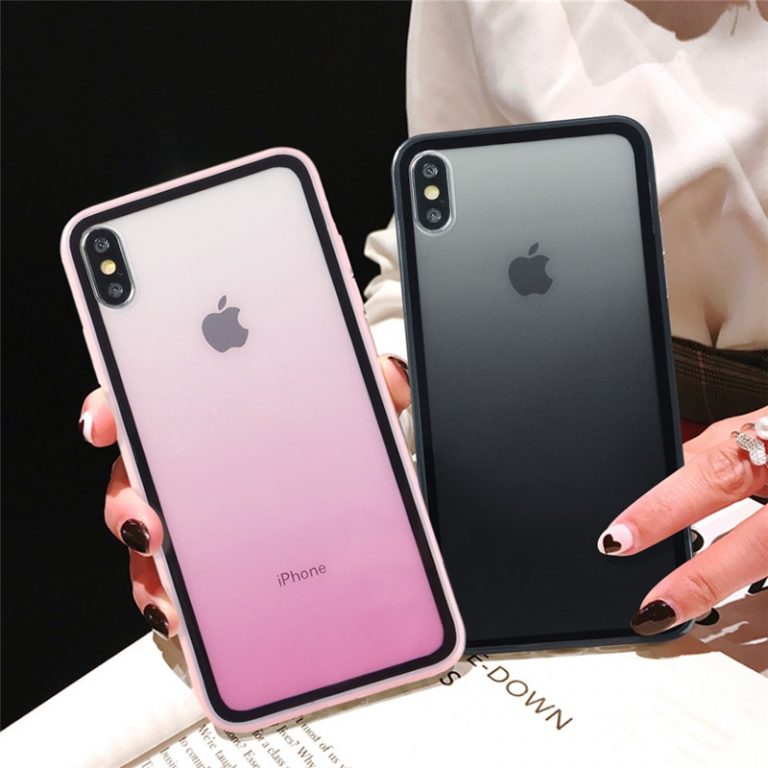 Rainbow Gradient Soft Silicone Frame Shockproof Case For iphone 11 XS Max XS