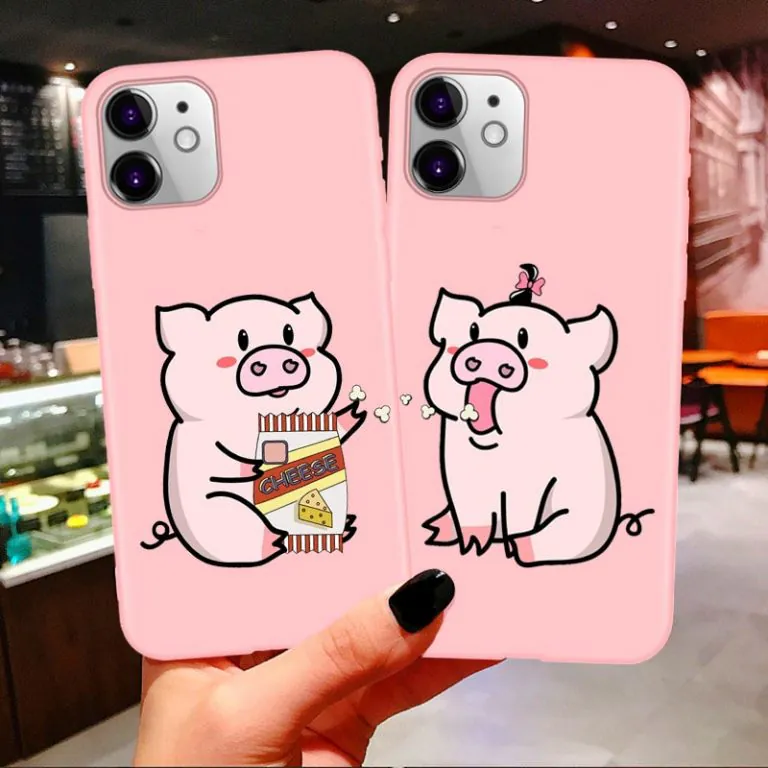 Bff Best Friends Couples Soft Phone Case For iphone 11 Pro Max Cartoon Pig Print Pink Tpu Cover For iPhone 7 8 Plus X XR XS Max Bff Best Friends Couples Soft Phone Case For iphone 11 Pro Max Cartoon Pig Print Pink Tpu Cover For iPhone 7 8 Plus X XR XS Max