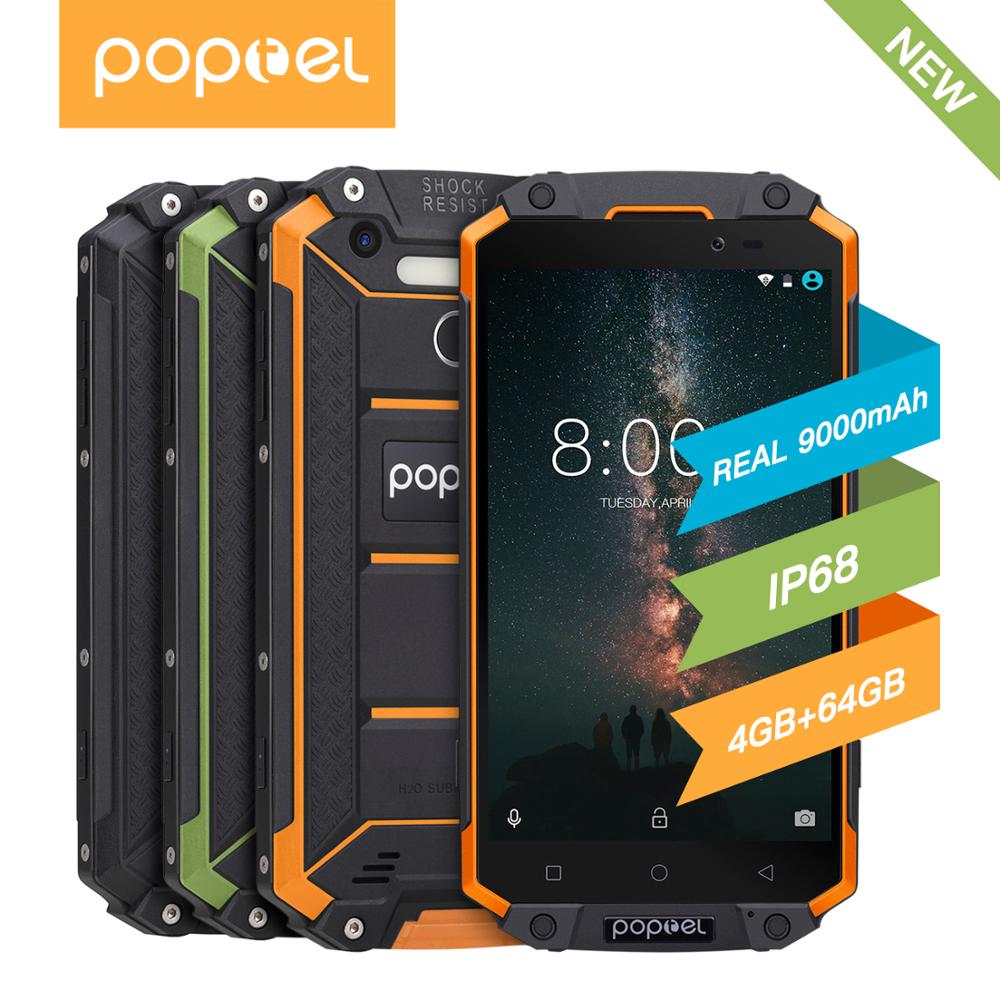 Global version unlock smartphone 9000 mah Poptel p9000 max 4G/64G NFC power bank phone can ODM waterproof rugged smartphone