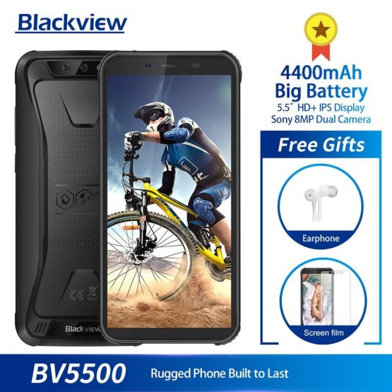 Original Blackview BV5500 5.5" IP68 Waterproof Rugged Outdoor Smartphone 2GB+16GB Android 8.1 4400mAh Dual SIM 18:9 Mobile Phone