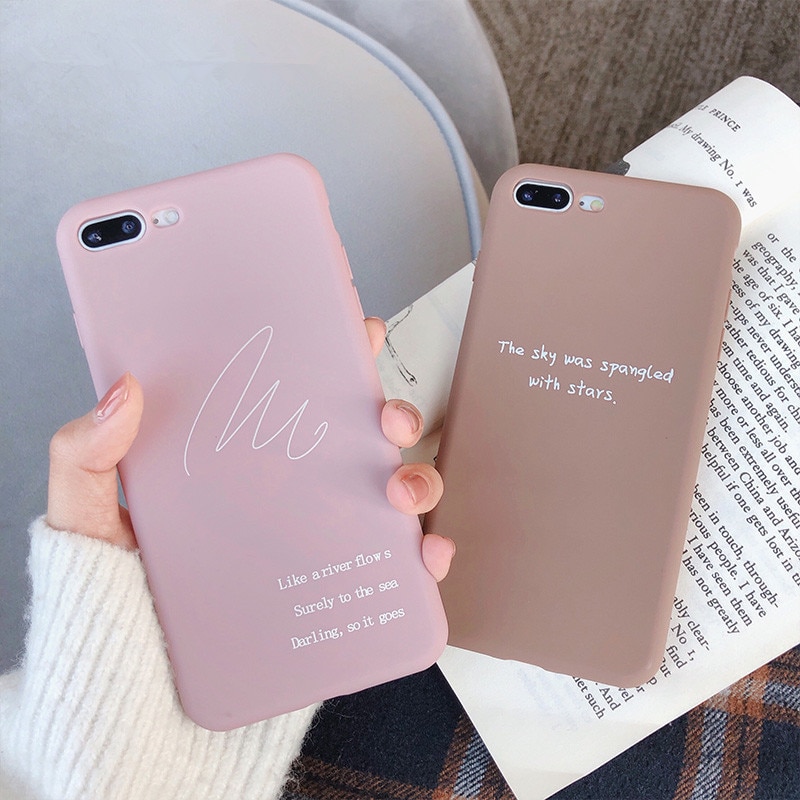 For Iphone 7 8 Plus 6s LOVE Pattern Simple Text Cover Case For Iphone X XS 6 6s 7 7plus 8 8plus Soft TPU Silicone Phone Case