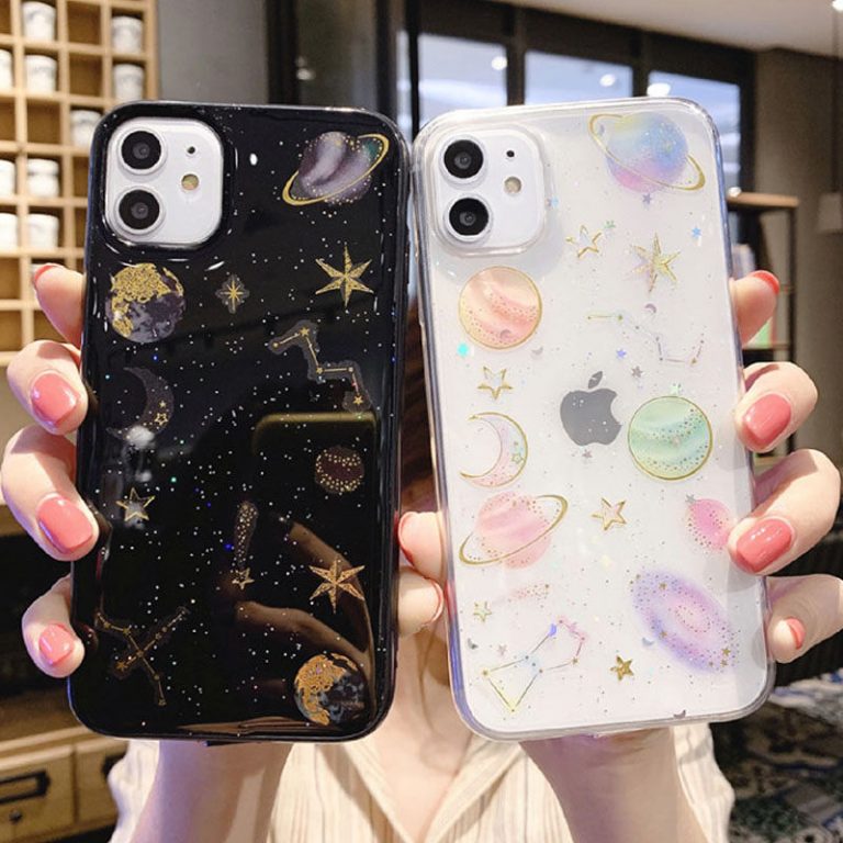 Lovebay Glitter Bling Stars Moon Case For iPhone 11 Pro X XR XS Max 7 8 6 6s Plus Clear Planet Phone Cases Soft TPU Back Cover 2 Lovebay Glitter Bling Stars Moon Case For iPhone 11 Pro X XR XS Max 7 8 6 6s Plus