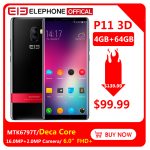Elephone P11 3D 6.0 Inch Screen FHD+ 4GB 64GB Mobile Phone Android 8.0 MTK6797T Deca Core 16MP+8MP Camera 3200mah 4G Smartphone